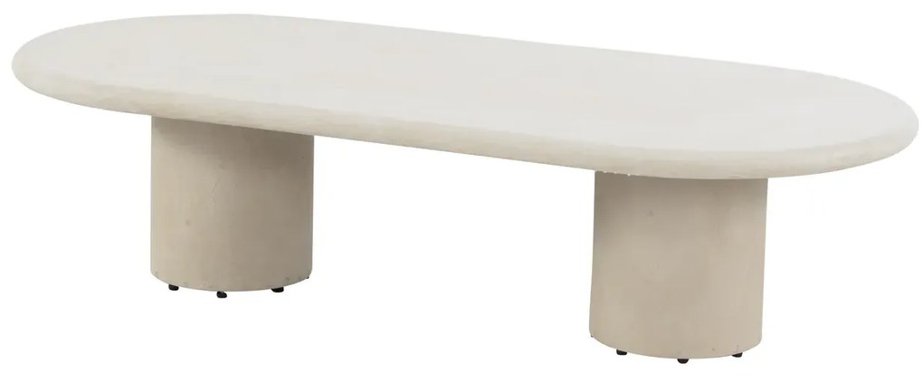 4 Seasons Outdoor Hampton mortex loungetafel met ovaal blad 140 x 65 cm SALE Loungetafel beige weerbestendig