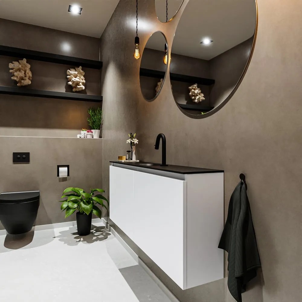 Mondiaz Ture 120cm toiletmeubel talc met wastafel urban midden 1 kraangat