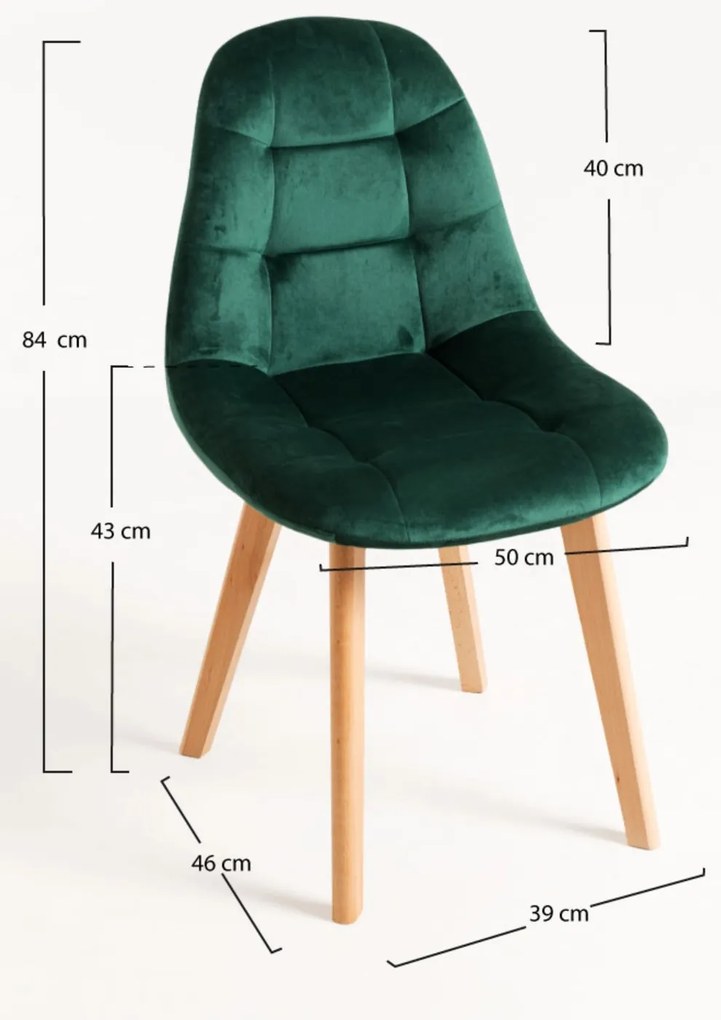 Set 4 Kelen Fluwelen Stoelen