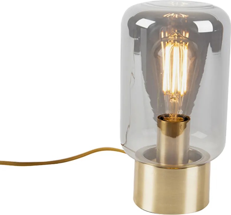 Design messing met smoke glas tafellamp - Bliss Cute