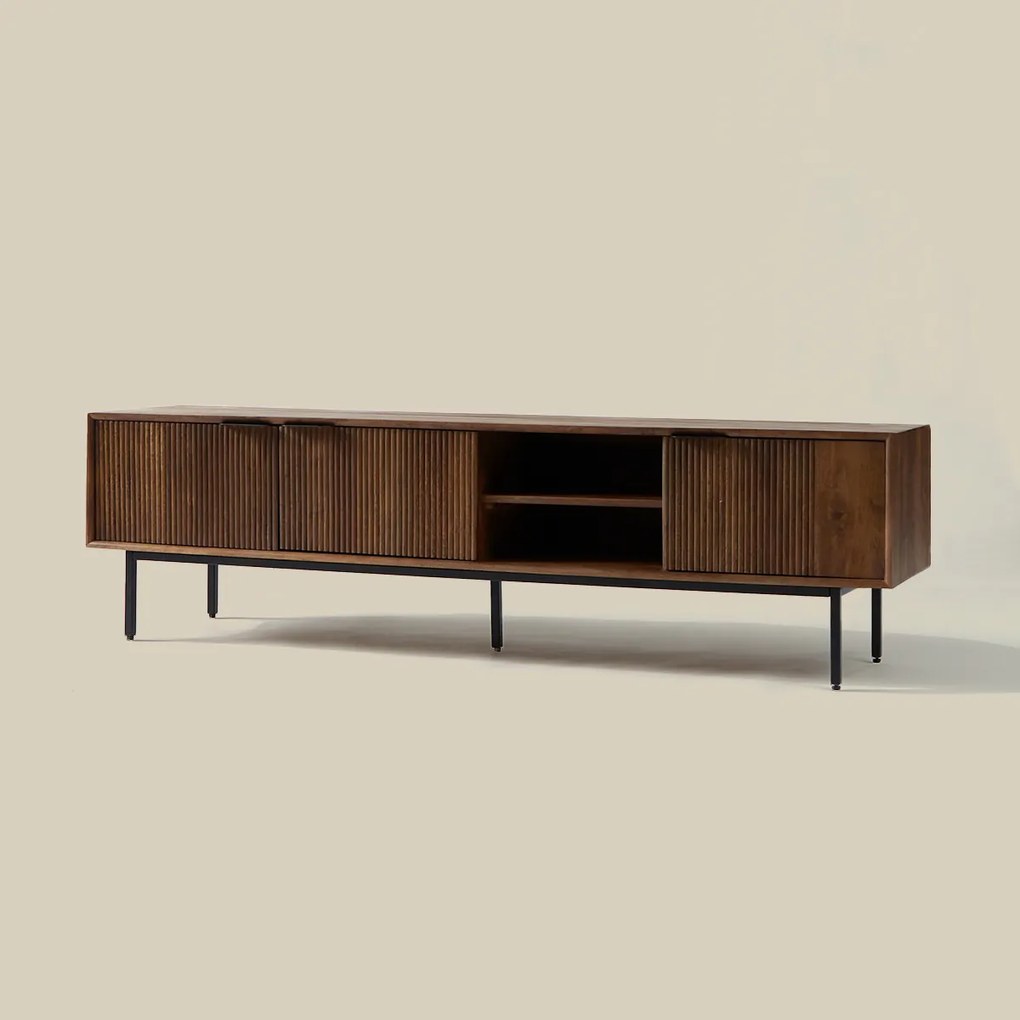 Tv-meubel Hout Met Ribbels (staand/hangend) 180 Cm - 160x40x40cm.