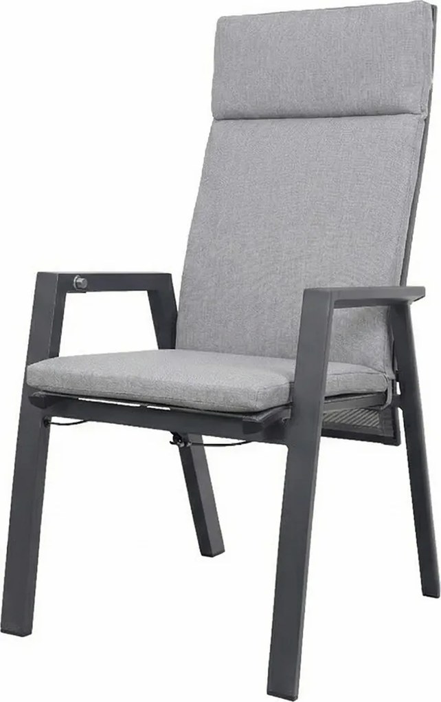 Azoren dining tuinstoel verstelbaar (incl. kussen) - Antraciet