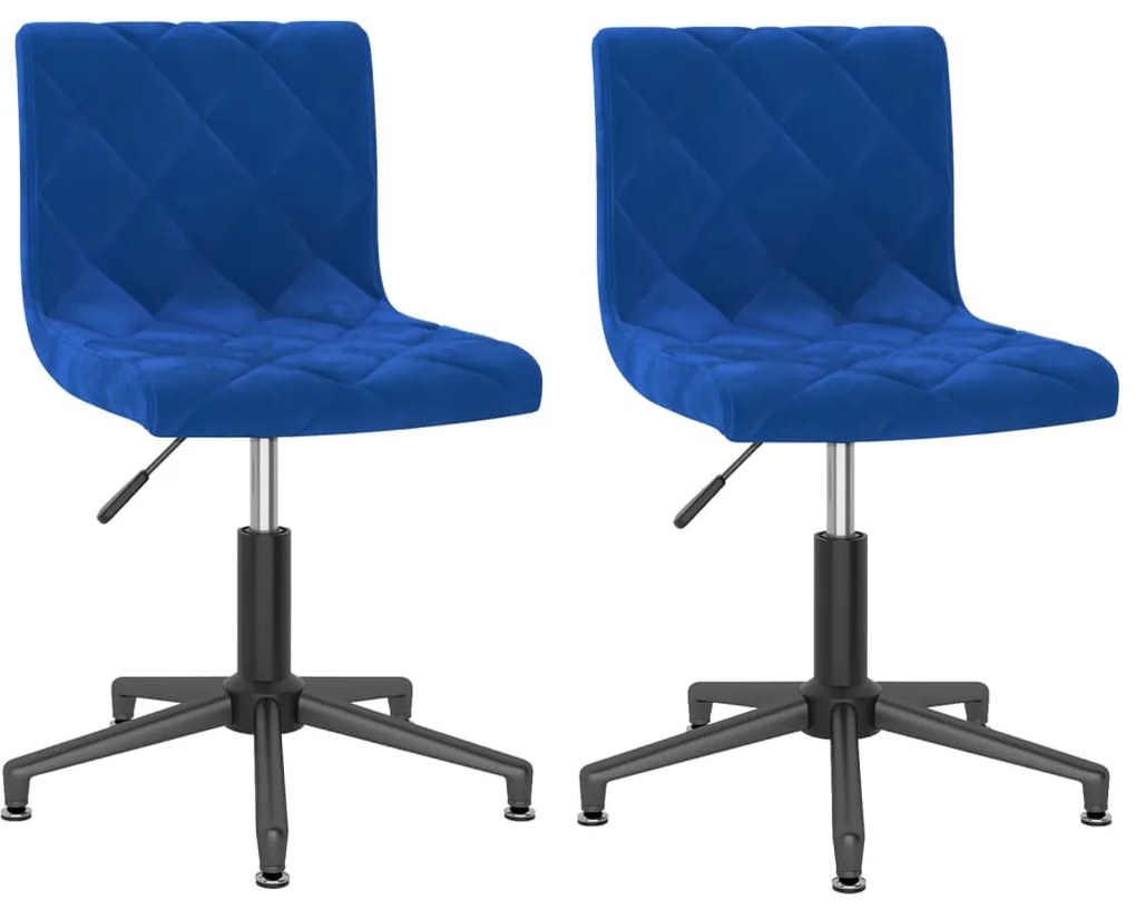 vidaXL Eetkamerstoelen draaibaar 2 st fluweel blauw