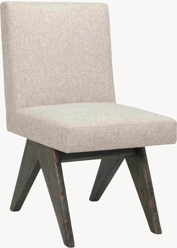 Handgemaakte houten stoel Érudit met bekleding