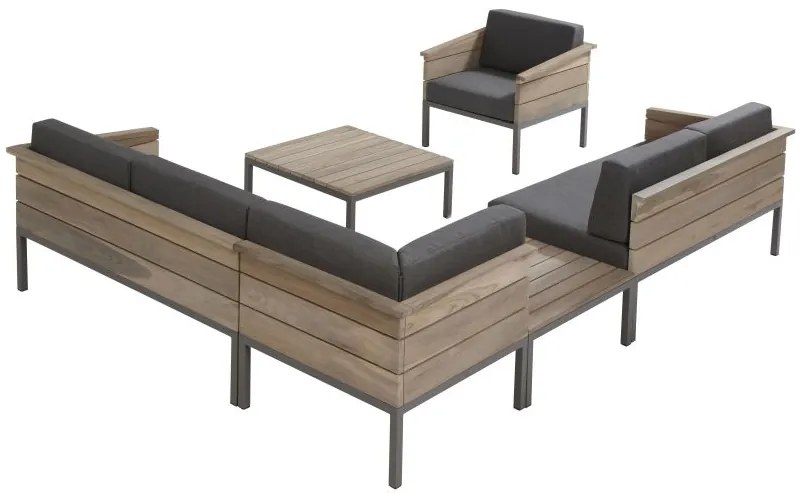 4 Seasons Outdoor | Cava teak loungeset SALE  Loungeset    antraciet weerbestendig