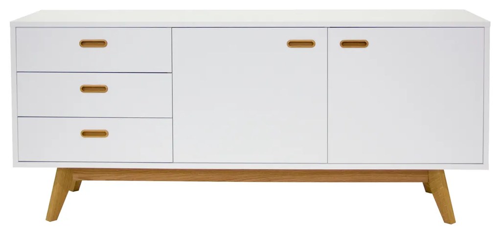 Tenzo Bess Dressoir Scandinavisch Wit Met Eiken - 170x43x72cm.