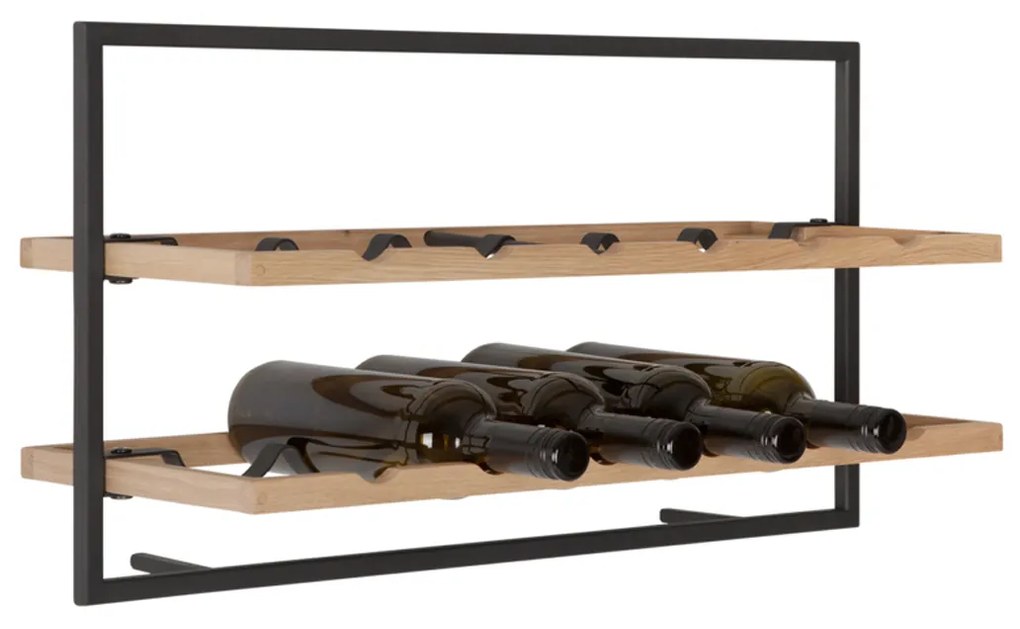 DTP Home Winemate Oak Type A Wand Wijnrek Van Eikenhout - 65x25x35cm.