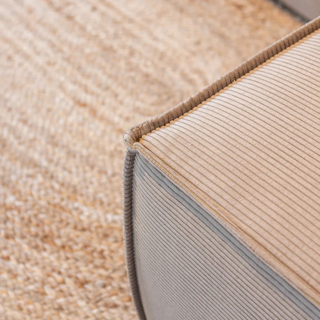 Moderne Hoekbank Beige Ottoman Links