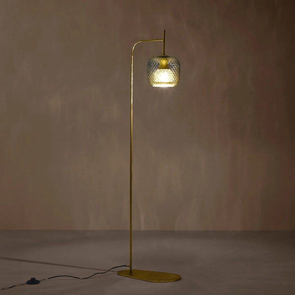 Leeslamp in gesneden glas design E.Gallina, Mistinguett