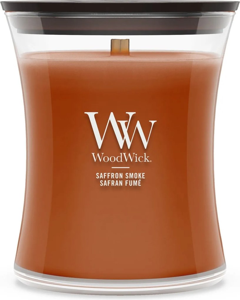 WoodWick geurkaars - Medium Hourglass - Saffron Smoke