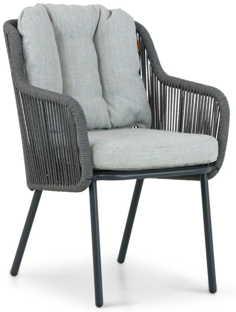 Tuinstoel Aluminium/rope Grijs-antraciet Santika Nanda