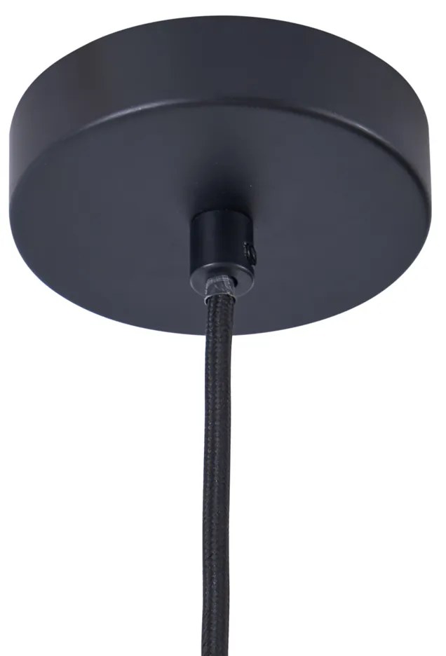 Moderne hanglamp zwart met gouden binnenkant - Loes