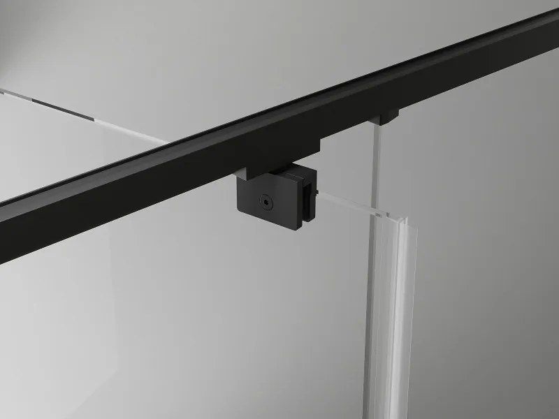 Mexen Exo scharnierende douchecabine 100 x 100 cm, transparant, zwart - 8181-100-100-70-00