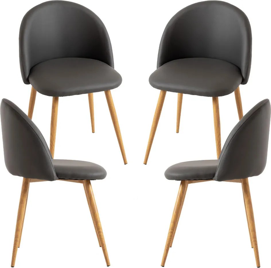 Set 4 Vint Kunstlederen Stoelen