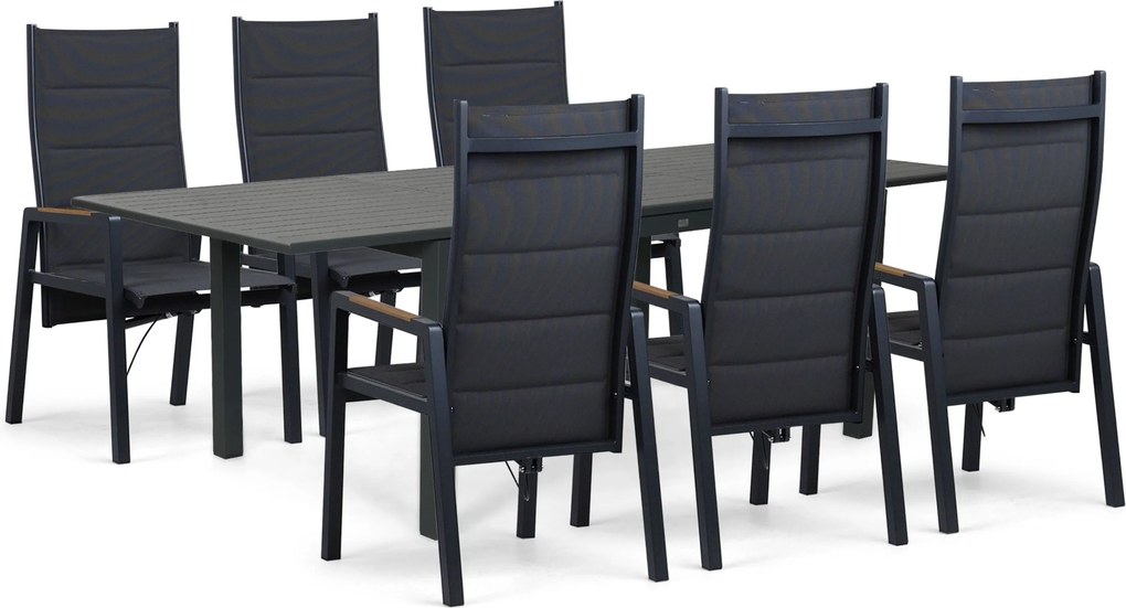 Tuinset 6 personen 160 cm Aluminium Grijs Lifestyle Garden Furniture Essence/Arvento
