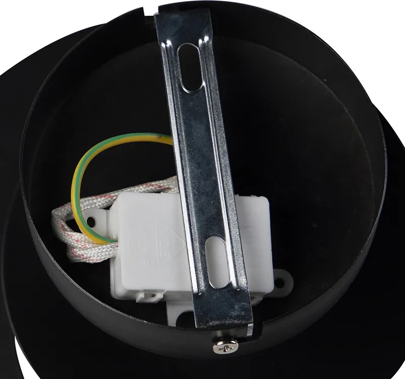 Moderne plafondlamp met zwarte spiraal kap - Scroll