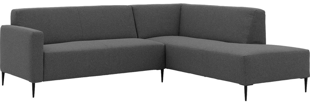 Goossens  Key West grijs, stof, 2,5-zits, modern design met ligelement rechts
