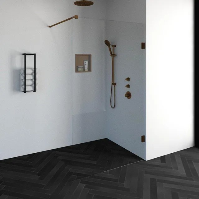 BRAUER Void inloopdouche helder glas 120x200 incl. glascoating PVD koper geborsteld GS-VOI1H120200GK
