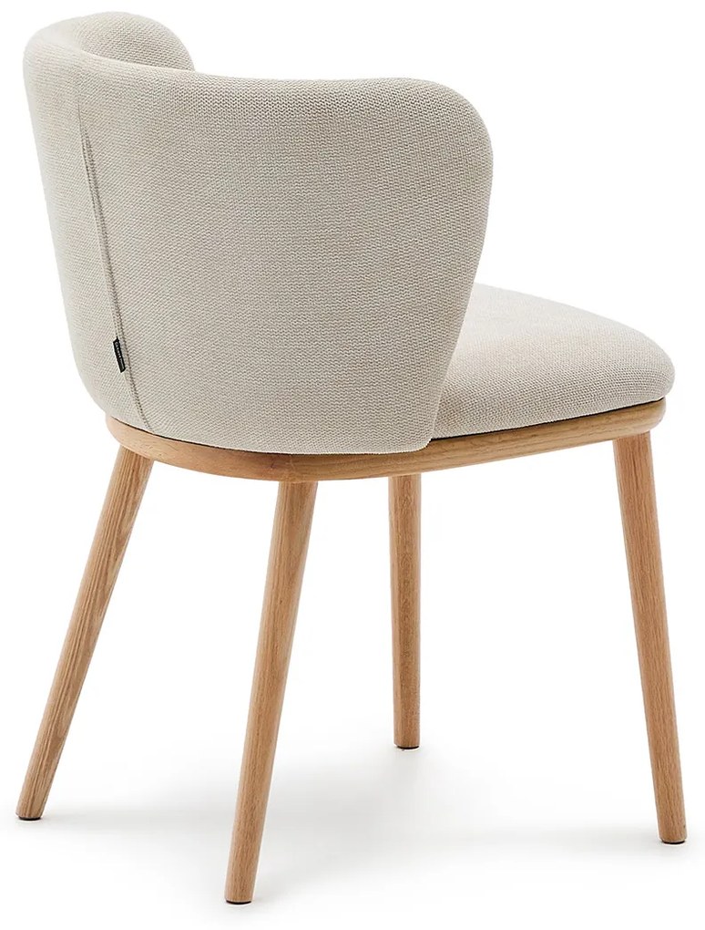 Kave Home Ciselia Wood Beige Eetkamerstoel Met Houten Poten