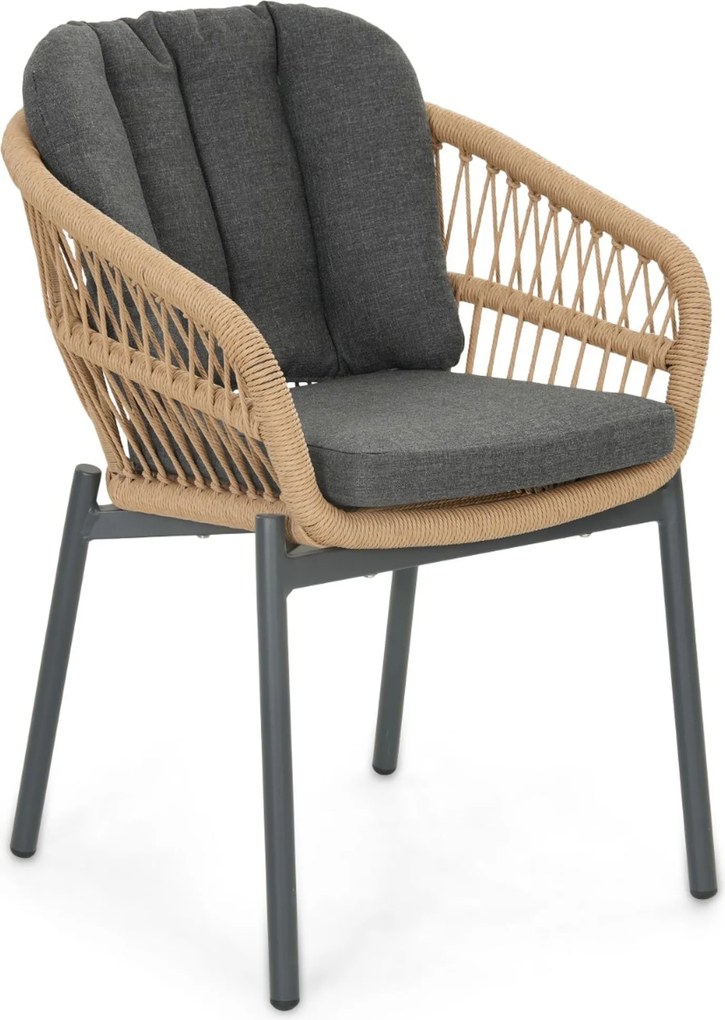 Tuinstoel Rope Grijs-antraciet De Laan Malaga
