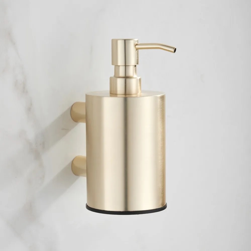 Saniclear Academy zeepdispenser geborsteld messing mat goud