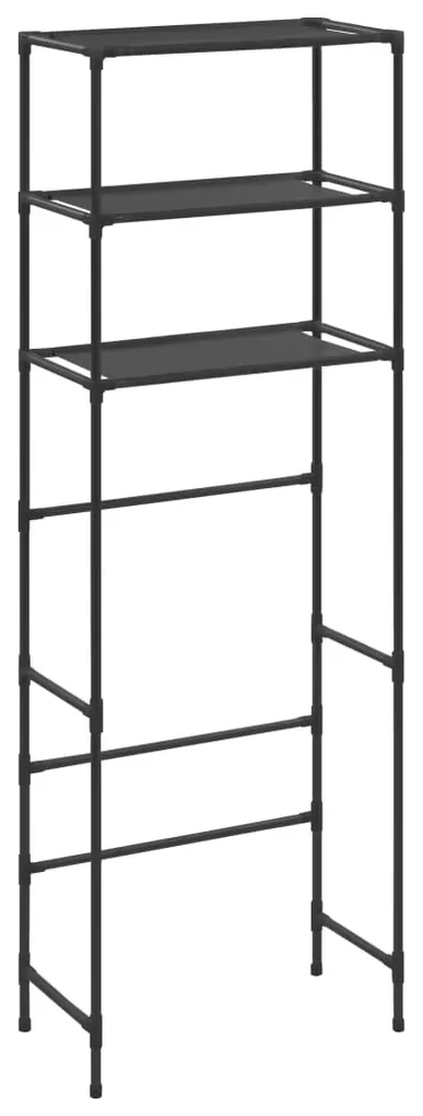vidaXL Opbergrek voor boven toilet 3-laags 53x28x169 cm zwart
