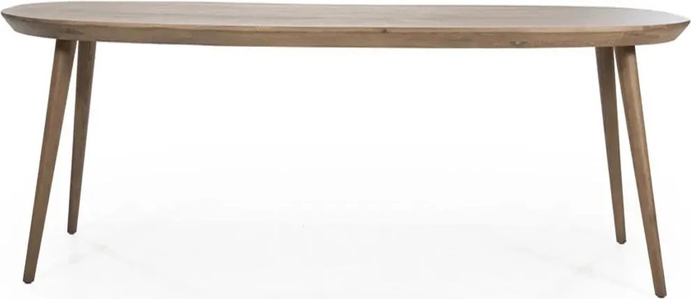 Eettafel Gerookt Eiken Met Ronde Hoeken 220 Cm - 220 X 100cm.