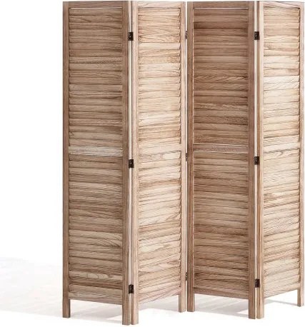 VEVOR Houten Kamerscherm, 4-delig Opvouwbaar Privacyscherm, 170 cm Hoog, Draagbaar Decoratief Scherm voor Ruimteverdeling in Europese Stijl voor Thuis, Restaurant, Slaapkamer