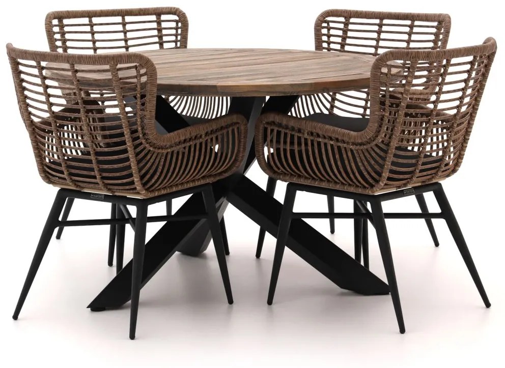 Diningset Intenso  | 4 personen | Tuinset wicker (vlechtwerk) | 5-delig | Kees Smit Tuinmeubelen