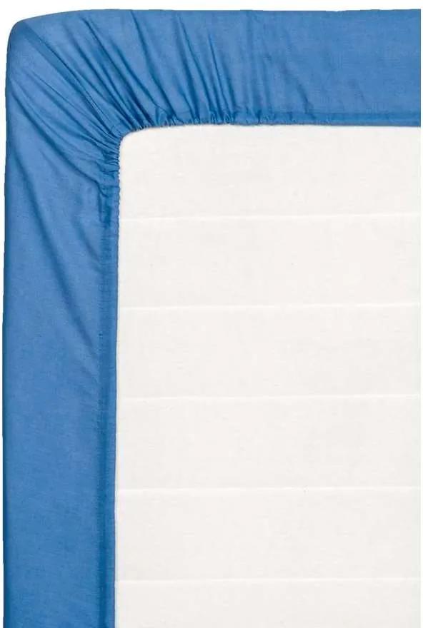 Hoeslaken katoen - blauw - 80x200 cm - Leen Bakker