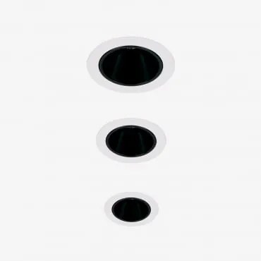 Pack Van 3 Inbouw Led-downlights Met Ronde Frames Ø8 Cm In Aluminium Luisiana Wit – Zwart & 8 W & 23º & Wit Koud 4000k - Sklum