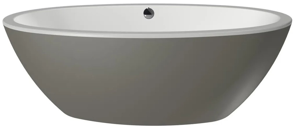 Xenz Britt vrijstaand bad acryl 170x85x60cm wit glans/cement met badvulcombinatie chroom