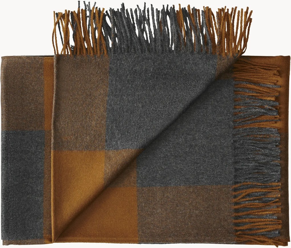 Baby-alpaca plaid Caracas met franjes