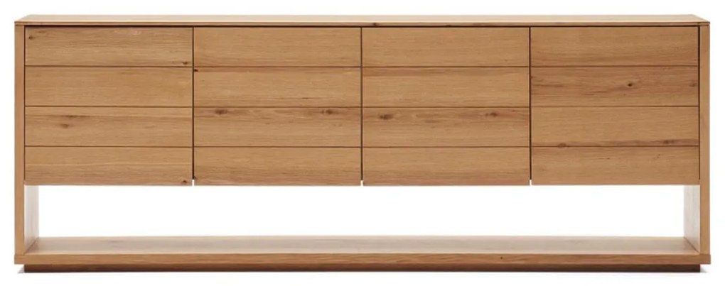 Kave Home Alguema Eiken Dressoir Met Deuren En Open Vak 200 Cm - 200x40x74cm.