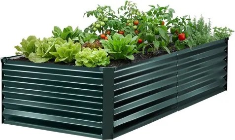VEVOR Verhoogd tuinbed, Metaal, 203x102x46 cm, Rechthoekig tuinbed, Plantenbakset voor buiten, Groentebed met handschoenen, Bloembed, Plantbed voor bloemen en groenten, Donkergroen