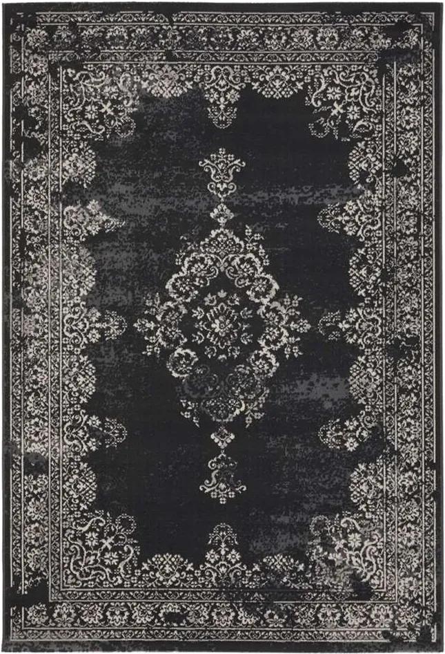 Vloerkleed Vintage - zwart - 80x150 cm - Leen Bakker
