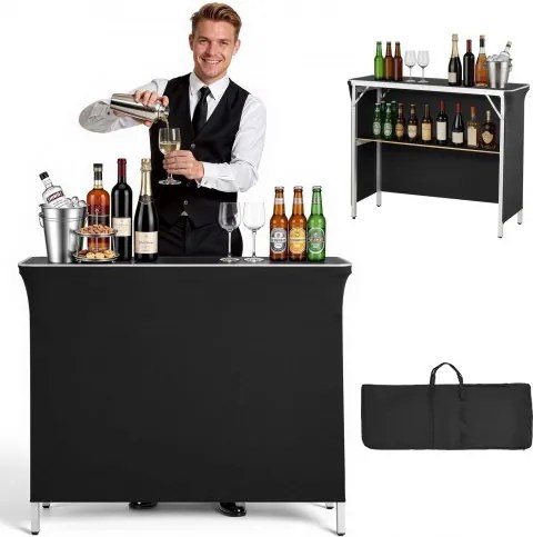 VEVOR Opvouwbare Beursbalie, 1100x385x885 mm, Receptiebalie met Draagtas, Opbergvak, Receptietafel, Beursstand, Bartafel, Opvouwbare Mobiele Bar voor Evenementen, Feesten &amp; Beurzen