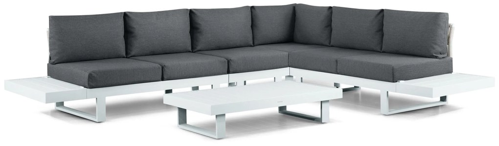 Hoek loungeset 6 personen Aluminium Wit Lifestyle Garden Furniture Lorenzo
