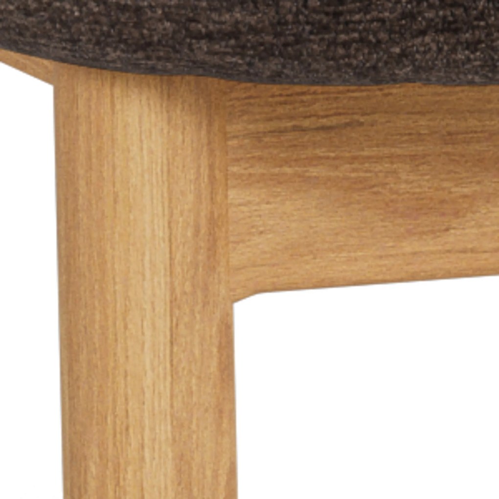 Mazzoni TORAY Bruin (stof Apia 442)/eiken naturel onderstel - GESTOFFEERDE EETKAMERSTOEL VOOR KEUKEN/EETKAMER