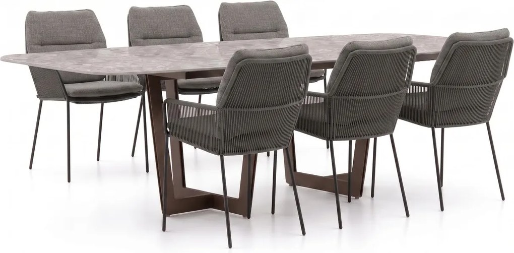 Diningset SUNS | 6 personen | Tuinset sintered stone | 7-delig | Kees Smit Tuinmeubelen