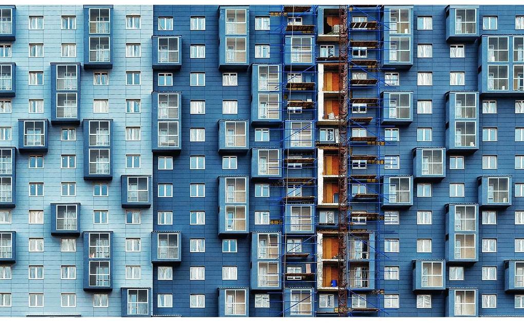Goossens Schilderij City Blue, 118 x 70 cm