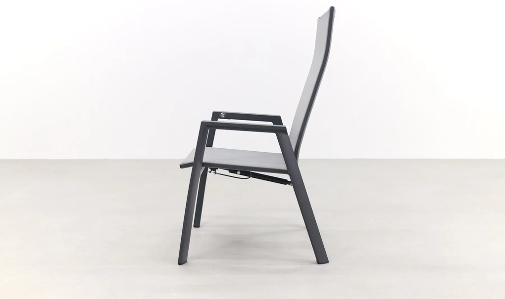 Azoren dining tuinstoel verstelbaar (incl. kussen) - Antraciet