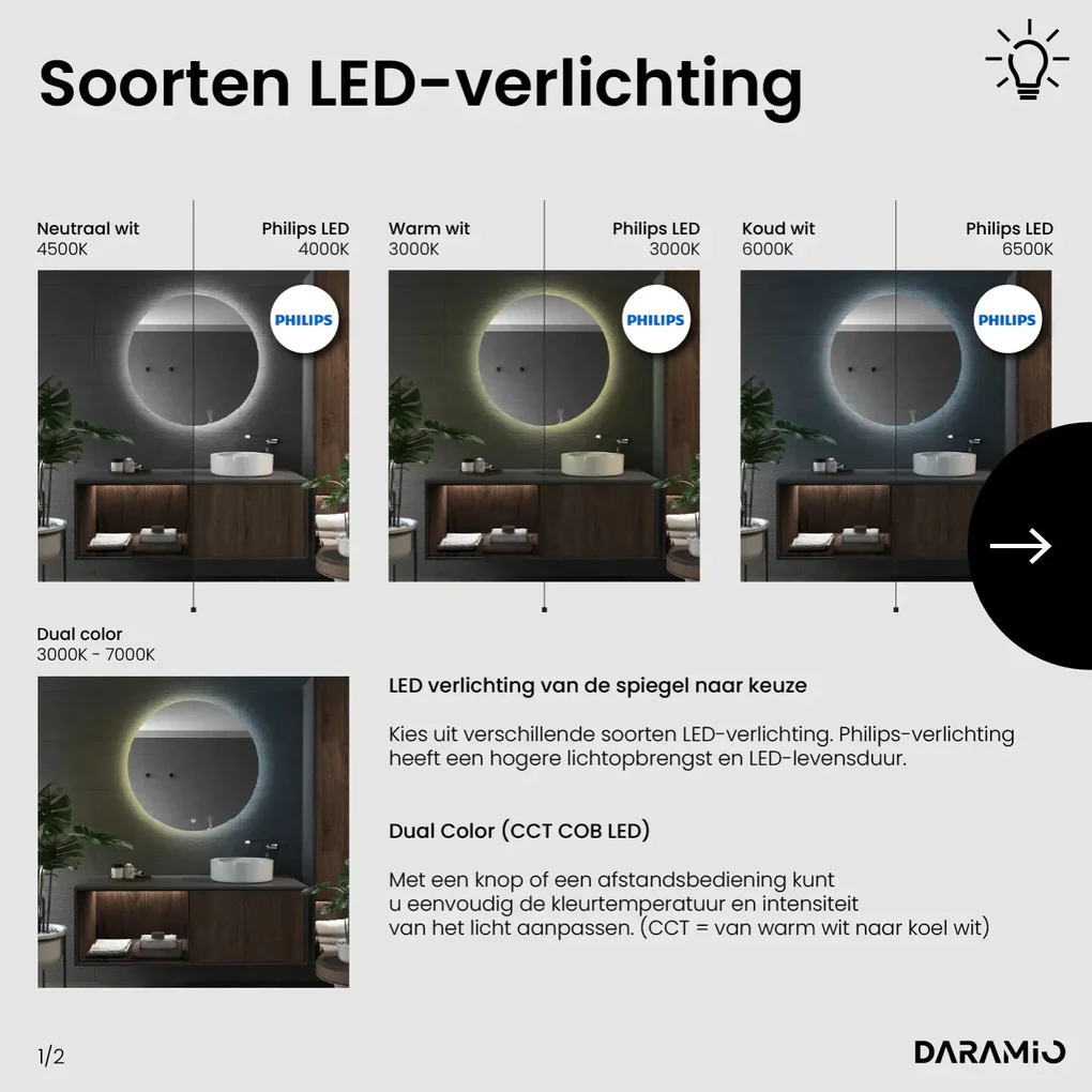 Atypische spiegel met LED-verlichting G3