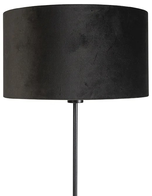 Smart vloerlamp zwart met velours kap zwart 35 cm incl. Wifi A60 - Parte