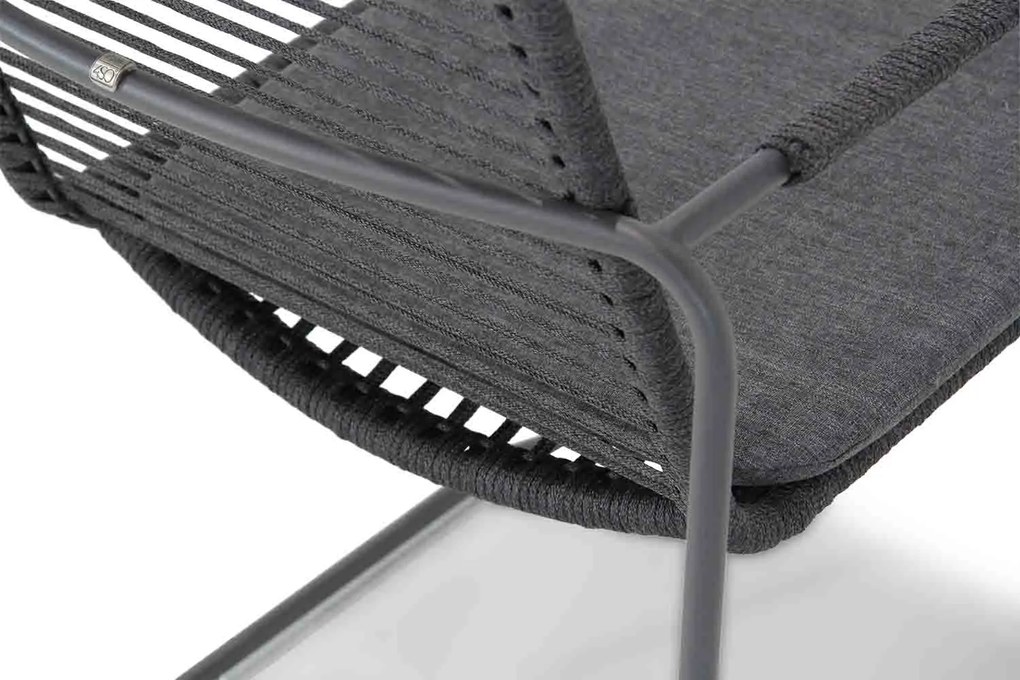 Tuinstoel stapelbaar Rope Grijs-antraciet Taste Elba   incl. Lifestyle Garden Furniture cushion (1 stuk)