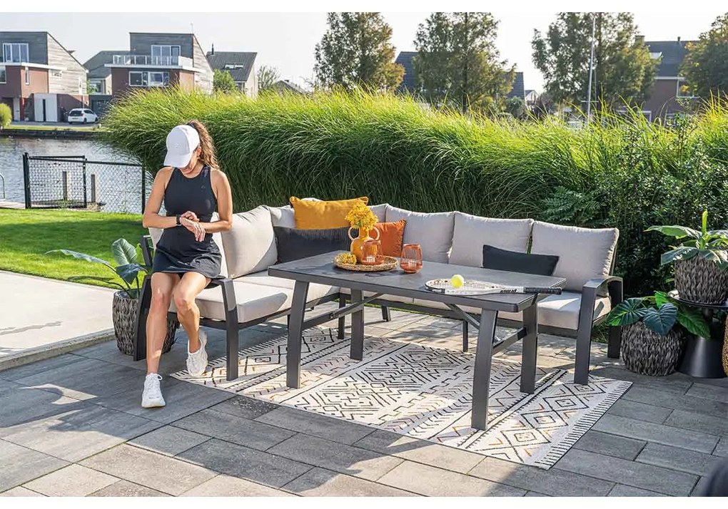 Garden Impressions Cameron lounge dining set 3-delig links - desert sand