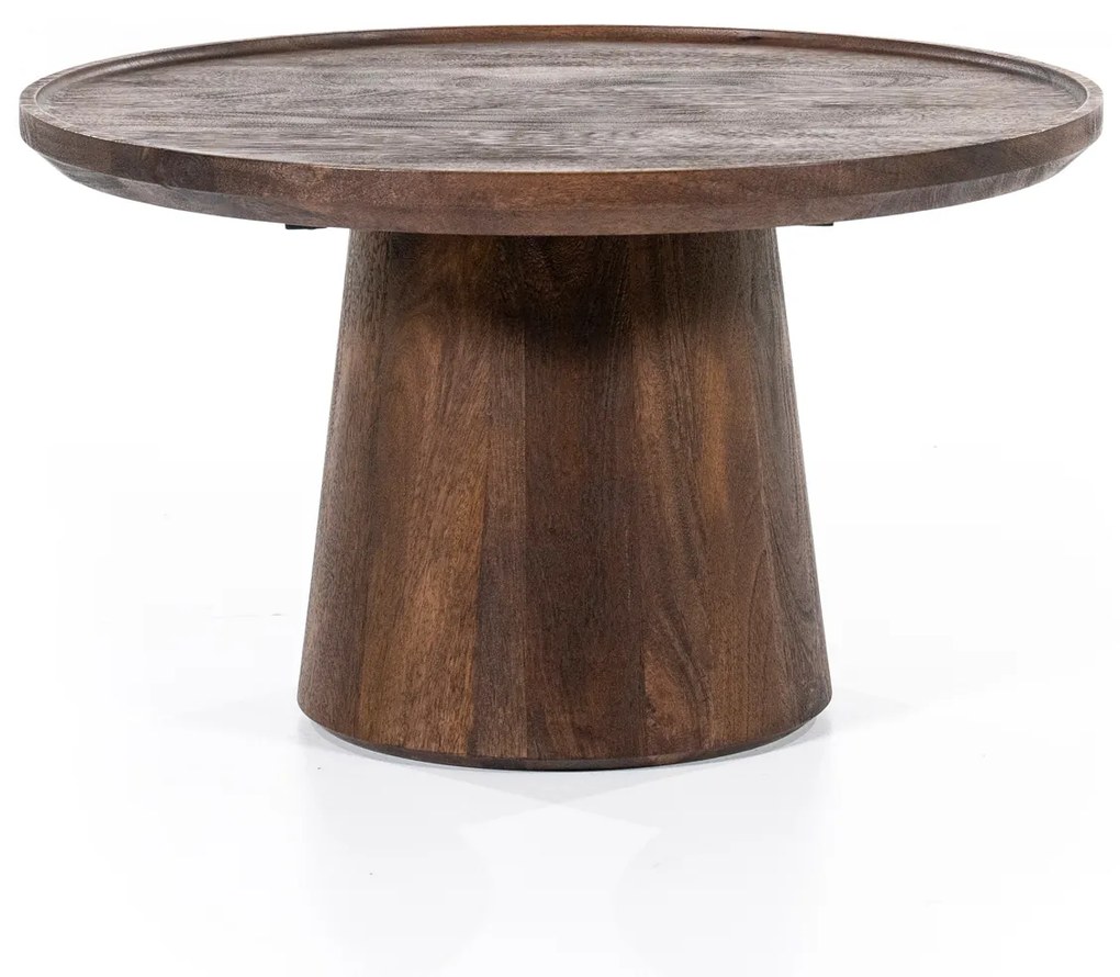Ronde Salontafel Mangohout 65 Cm - 65 X 65cm.