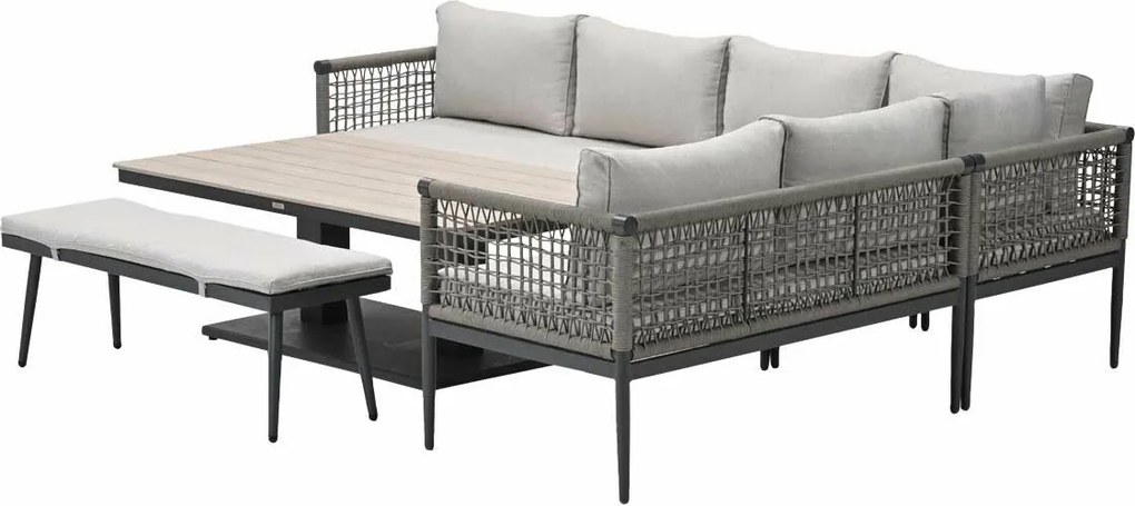 Garden Impressions Burela - Brugge lounge dining set 6-delig rechts - taupe