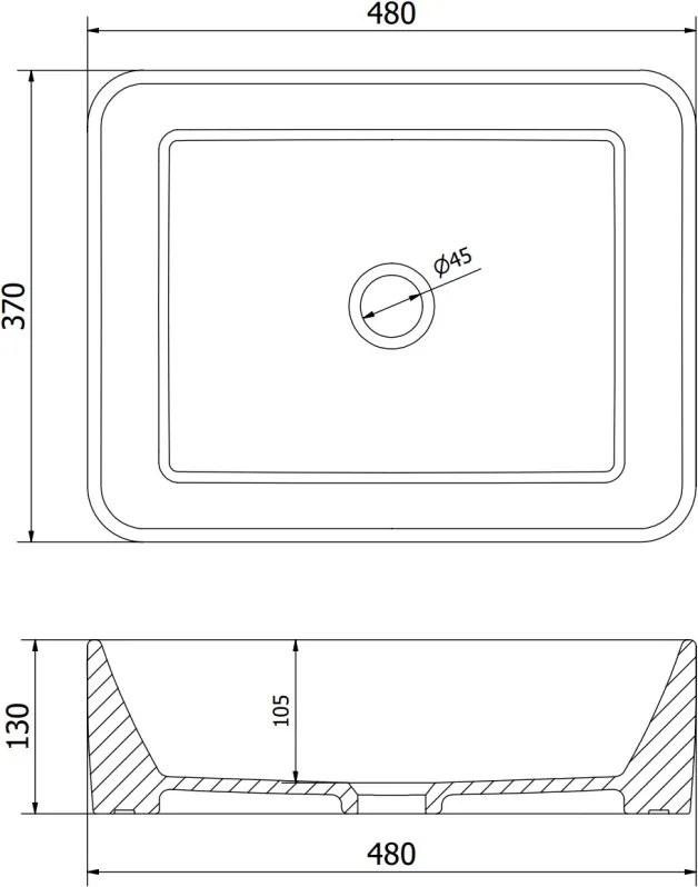 Mexen Catia opbouw waskom 48 x 37 cm, wit - 21314800