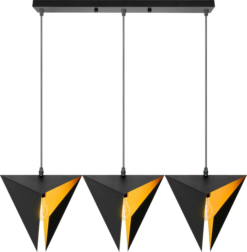 GEOMETRISCHE DRIEVOUDIGE LAMP ZWART DRIEVOUDIG APP254-3CP